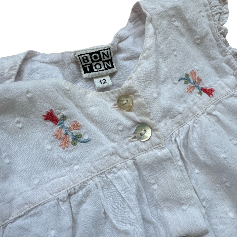 BON TON Short Sleeved Blouse with Flowers